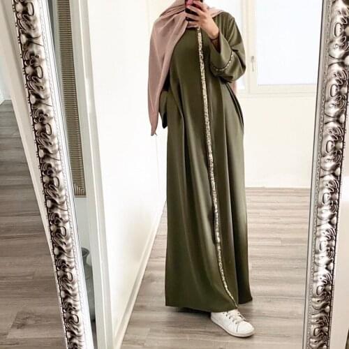 Turkey Eid Muslim Women Dress dubai Lace-up Loose Maxi Dresses Moroccan Kaftan Tunic robe musulman Arab Islamic Clothing Abayas