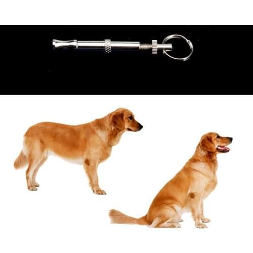 High Quality Stainless steel Dog Puppy Whistle Ultrasonic Adjustable Sound Key Training for Dog Pet