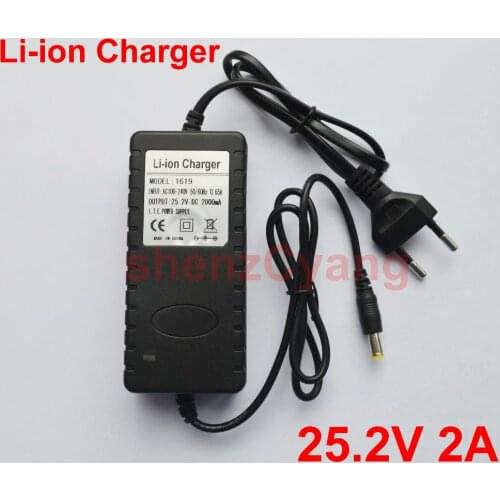 1PCS High quality Charger 25.2v 2A 6 Strings 18650 Lithium 25V 2000mA Battery Charger DC polymer battery charger