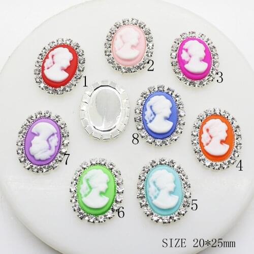 ZMASEY Fashion Hot 10Pcs/Lot 20*25mm Oval Button Beauty Bottons Crystal Decoration Sewing Accessories Sewing Handwork Mix Color