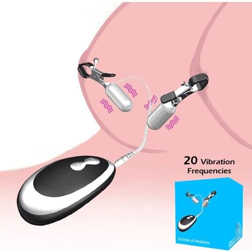 20 Frequency Nipple Vibrator Vibrating Nipple Clamps Clitoral Clip Breast Massage Clitoral Stimulation Female Sex Toys for Women