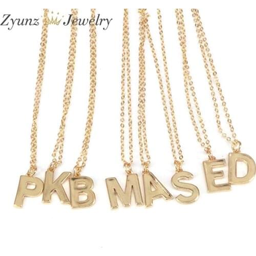26PCS, Gold Color A-Z 26 Initial Letters Necklace Alphabet Pendant Fashion Simple Jewelry Gift