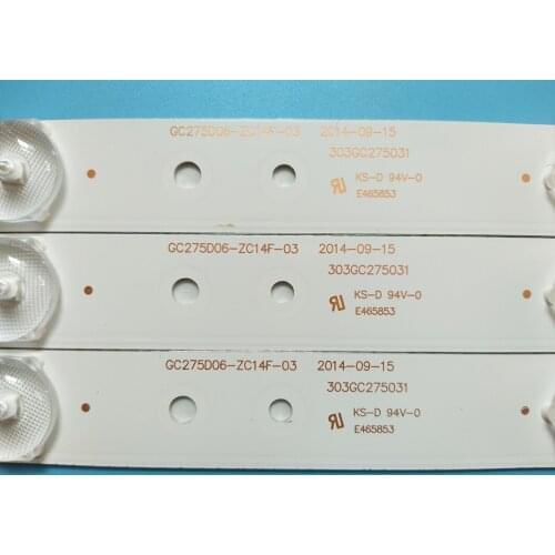 3pçs/set Retroiluminação LED tira GC275D06-ZC14F-03 303GC275031 para 28PHF2056/T3 1 pcs = 6led