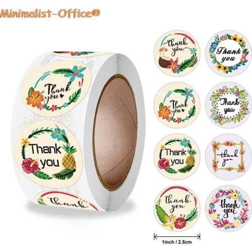 500pcs/roll 2.5cm DIY Label Wedding Floral Seal Labels Thank You Sticker New