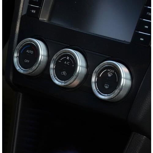For Subaru WRX / WRX STI 2015-2019 Accessories Aluminum alloy Interior Air Consition Control Knob Cover Trim 3pcs