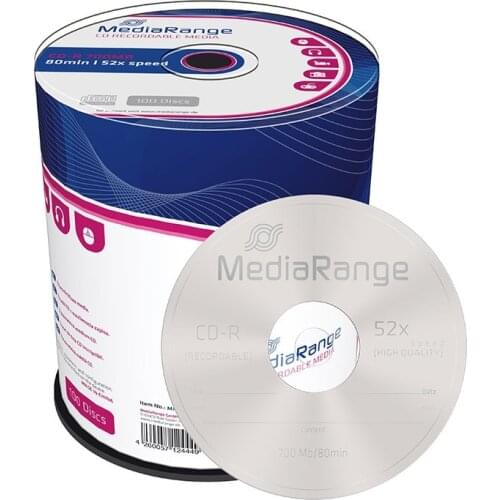 CD-R 52X 700MB MEDIARANGE TUB 100 PCS