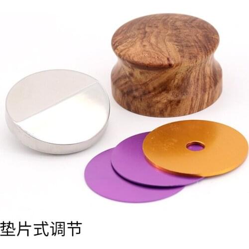 Four-leaf Pulp 304 Stainless Steel Huanghuali Solid Wooden Bottomless One-word Type 58.35mm Coffee Tamper Coffeeware