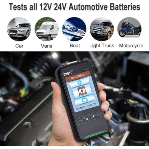 DY222 Car Battery Tester 12V 24V Digital Automotive Diagnostic Battery Tester Analyzer 2000CCA Cranking Charging Test Tool