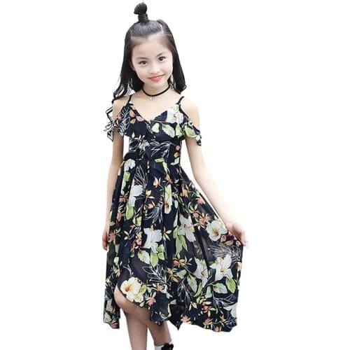 Girl Dresses Floral Girl Child Dress Summer Kids Dresses Casual Style Girls Costumes Kids 6 8 10 12 14