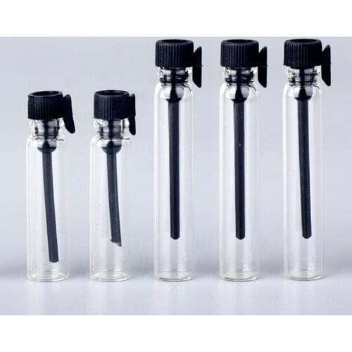 Wholesale 100pcs/Lot 1ml 2ml Perfume Glass Dropper Bottle for Essential Oils Travel Container for Sample Empty Perfume Bottles