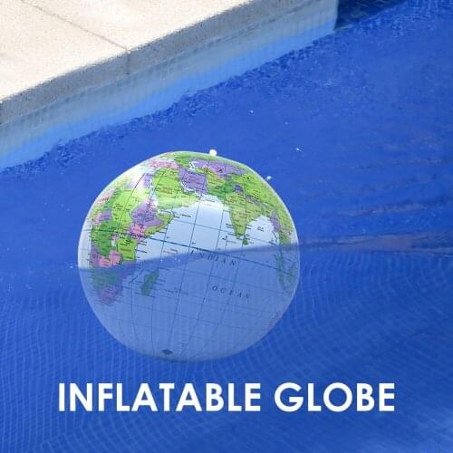 Globe World Earth Ocean Map Kids Educational Toy Inflatable Beach Ball Geography for School Children Studying Decor