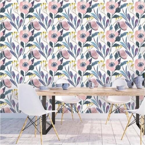 Floral Peel And Stick Wallpaper Removable Multi-Color 3M/Roll Watercolor Peony Self Adhesive Paper For Bedroom Home Decorative