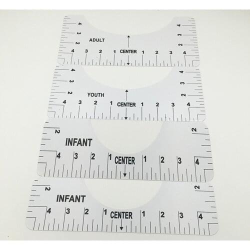 T-Shirt Alignment Ruler For Guiding Tshirt Measurement Ruler With Size Chart For Adult Youth Toddler Printed Easy To Carry
