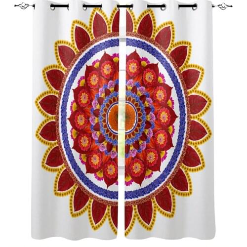 Mandala Colorful Window Curtains Kitchen Drapes Panel Home Decor Curtains for Living Room Curtains for Bedroom