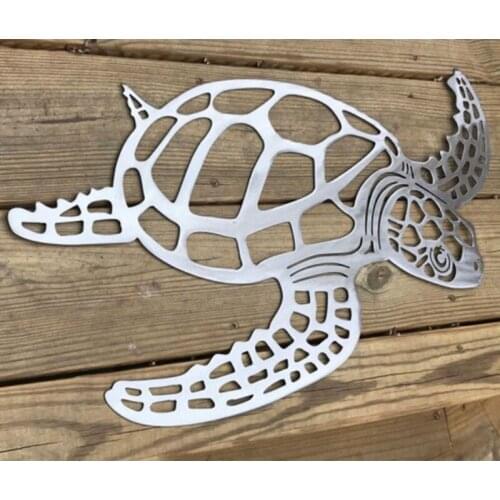 Metal Sea Turtle Ornament Beach Theme Decor Wall Art Decorations Wall Hanging for Indoor Livingroom C1