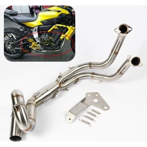 MT-07 FZ-07 XSR700 Full Exhaust System Link Pipes 304 Stainless Steel 51mm For Yamaha 2014-2018 XSR700 FZ07 MT MT07 Slip on
