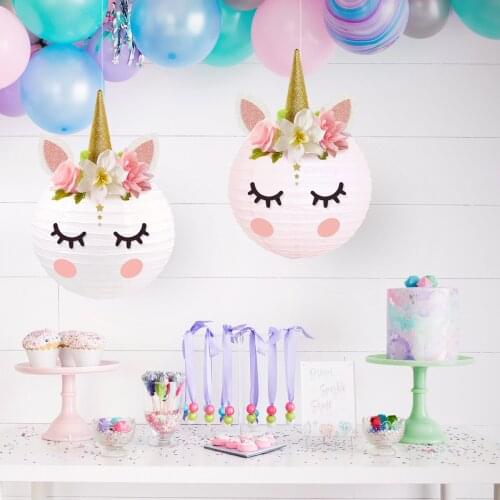 Cartoon Paper Unicorn Ornaments Unicorn Party 123st Birthday Party Ball Decor Baby Shower Unicornion Theme Birthd