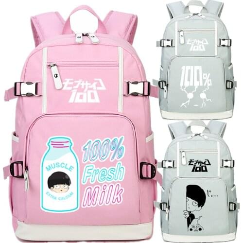 Cartoon Mob Psycho 100 Backpack School Book Bag Casual Teenagers Student Book Travel Laptop Girls Boys Bags