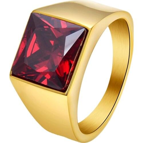 Valily Fashion Rock Blue Stone Silver-Color Finger Rings For Men Male Stainless Steel Simple Ring Jewelry Anel US Size 7-13