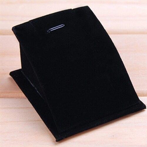 Soft Velvet Jewelry Necklace Pendant Drop Chain Display Holder Standing Stand