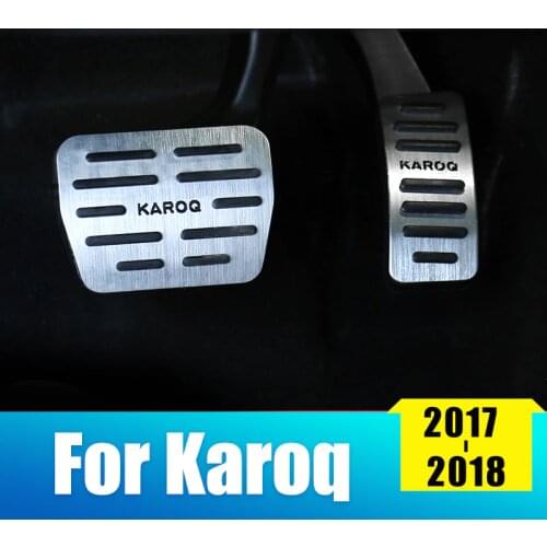 Aluminum alloy Car Foot Fuel Accelerator Gas Pedal Brake Pedal Cover Non Slip Pad Case For Skoda Karoq 2017 2018 Accessories