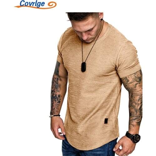 Covrlge New T-shirt Daily Hot Casual Comfortable Breathable All-match Sports Loose Retro Style Best Seller Mens Top MTS675