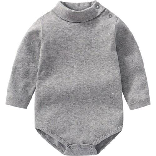 Solid Cotton Baby Bodysuits Turtleneck Newborn Baby Boy Clothes Full Sleeve Baby Girl Clothes Pajamas Underwear Ropa Bebe