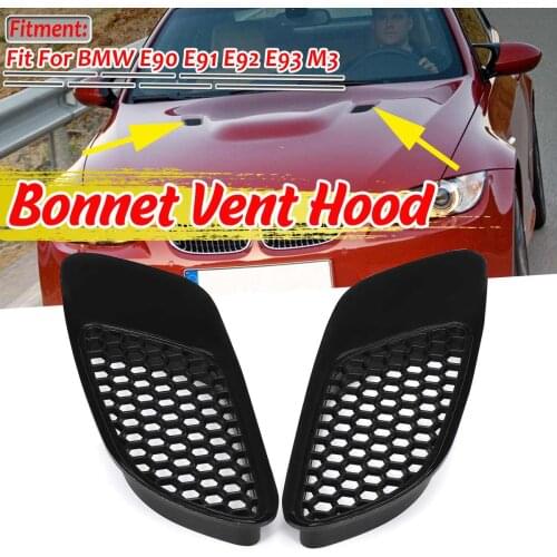 A Pair Car Front Air Scoop Bonnet Vent Hood Vent Louvers For BMW E90 E91 E92 E93 M3 ABS Plastic Air Vent Only For Real M3 Model