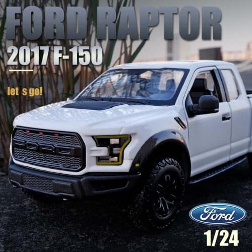 Maisto 1:24 2017 Ford Raptor F150 pickup white simulation alloy car model crafts decoration collection toy tools gift