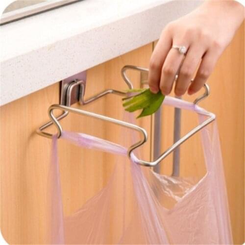 Hanging Kitchen Cupboard Cabinet Door Lively Tailgate Stand Storage Garbage Bags Hooks Rack Home Kitchen Hook Holder