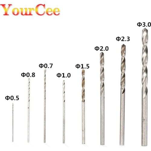 10pcs 0.5/0.7/0.8/1/1.5/2/2.3/3mm Hss Twist Drill Bit Tiny Small Micro Mini Model Drill Bits For Plastic/Metal/Wood Drilling