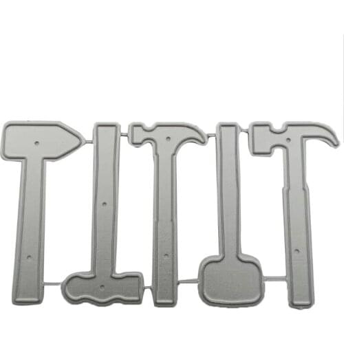 066E Die Cutting Stencil 5 Pcs Hammers Shape Set Combination Cutting Template Creative Hand Tool Set DIY Embossing Puzzle
