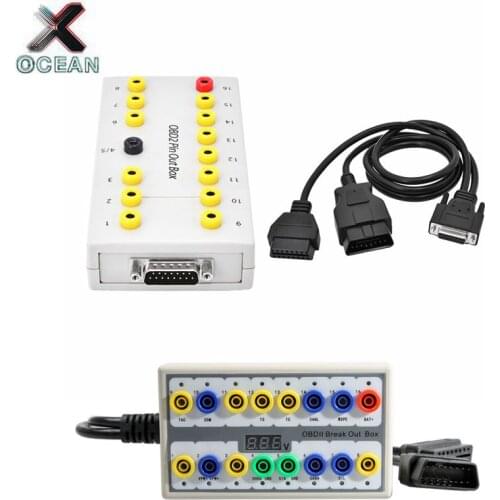 High quality Car OBD2 Breakout Box Car Protocol test box Protocol Detector with Pin out box car accessory tool free ship