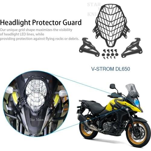 For SUZUKI Vstrom DL650 DL 650 V-strom DL650 DL 650 2014 Motorcycle Headlight Guard Grill Protector Head light Cover Lense Cover