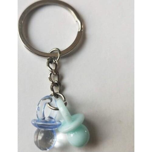 1pcs Acrylic blue & pink A variety of colorBabys Nipple Keychain birthday party accessories wedding favors baby shower souvenir
