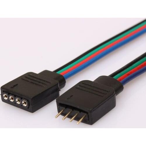10cm 4P 4pin Connector for 12V Strip Light RGB 5050 3528 Joint Plug 100pair