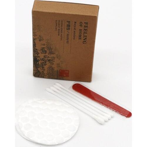 10 Packs Travel Hotel Disposable Nail Care Package Cotton Swabs Nail File Cotton Pads Face Tool