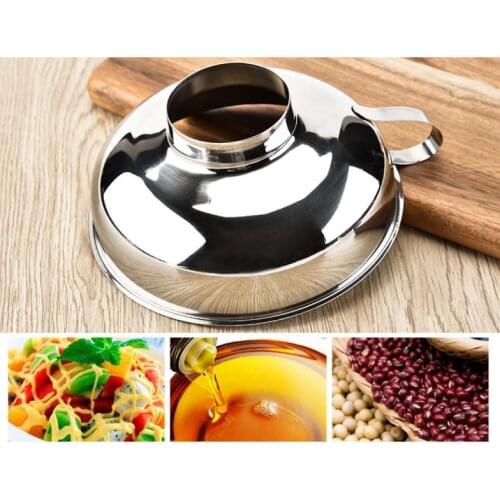100pcs Durable Stainless Steel Wide Mouth Canning Funnel Hopper Filter Kitchen Cooking Tools Gadgets