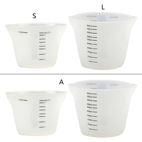 2021 New 500ml & 250ml Reusable Silicone Measuring Cups Epoxy Resin Mixing Casting Cups