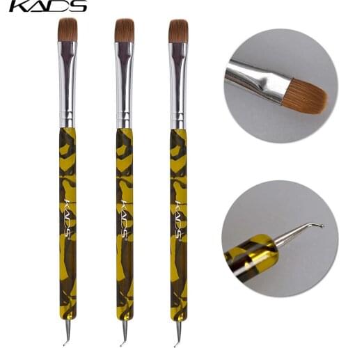 3PCS Acrylic Brush 100% Kolinsky Brush Dual-ended Manicure Brush for Nail Extension UV Gel Builder Dotting Pen Acrylic Gel Brush