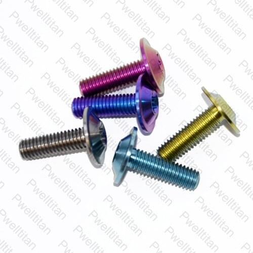 1 PCS M6 X 15/20mm Titanium Bolts Brake Disc Torx Umbrella Head For Motorcycle Mountain Bike Part Fastening Alloy Screw GR5