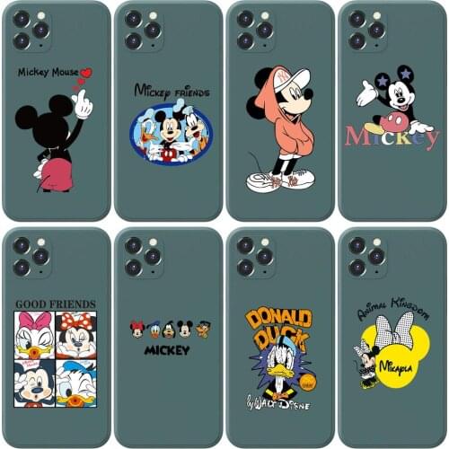 Disney mickey Anime Phone Case cover For iphone 12 Pro Max 11 8 7 6 S XR PLUS X XS SE 2020 mini cell shell Army green