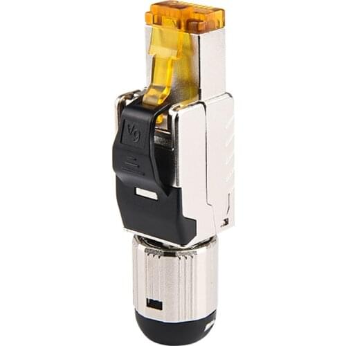 Hi-end Tool Free Easy Jack Shielding RJ45 Metal Die-Cast Field Termination Plug Cat 7 Cat 8 22-24AWG