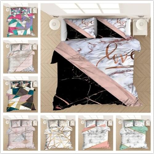 Irregular Geometric 3D Printed Bedding Set Marble Pattern Duvet Cover Set Comforter Cover with Pillowcases Bed Linens Bedclothes