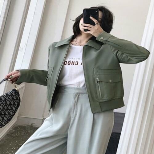 Jacket Leather Genuine Women Clothes 2020 Casual Real Sheepskin Coat Female Slim Fit Ladies Jackets Outerwear B19D01034 s