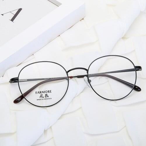 Logorela ZH1808 Titanium Glasses Frame Women New Prescription Eyeglasses Vintage Round Spectacles Myopia Optical Frames Eyewear