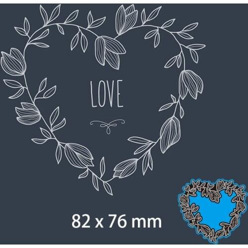 Metal Cutting Dies Heart-shape Leaves Circle New Scrapbook Decoration Template Embossing DIY Paper Card Craft 82*76mm