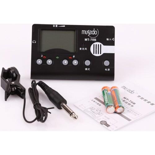 MT-70B Music Tuner With Clip-on pickup & built-in microphone Electronic 3 in 1 LCD Tuner Metronome Tone Generator for Guzheng