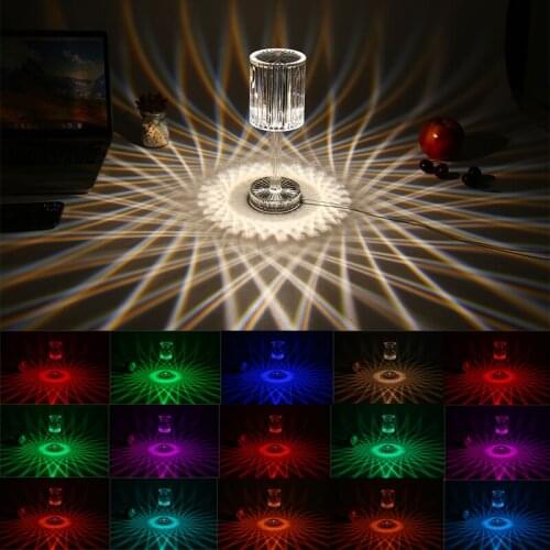 16 color Crystal Tabletop Decorative Table Lamp is Suitable for Bedroom, Living room, Dining room, Bar, Cafe