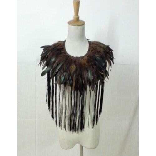 Free shipping Halloween Mardi Gras rave feather collar # CW18008